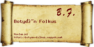 Botyán Folkus névjegykártya